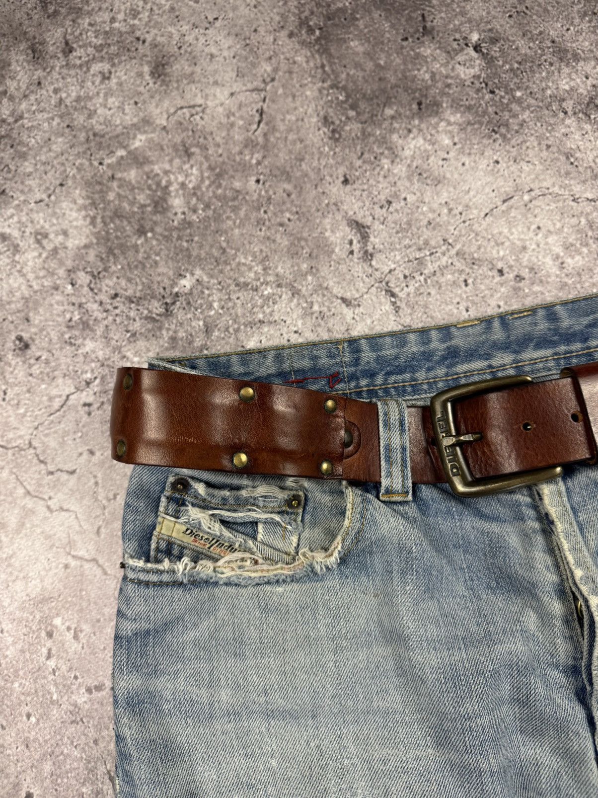 Vintage Diesel Japanese Style Archive Patchwork Leather Belt