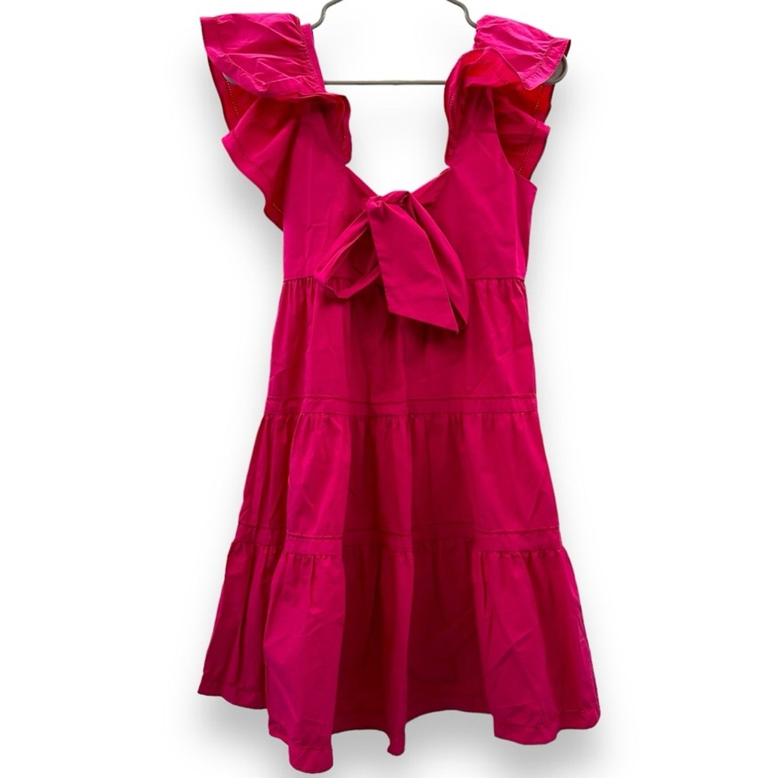 Saylor Saylor Karalyn Hot Pink Tiered Ruffle Sleeveless Mini Dress Size S / US 4 / IT 40 - 6 Thumbnail