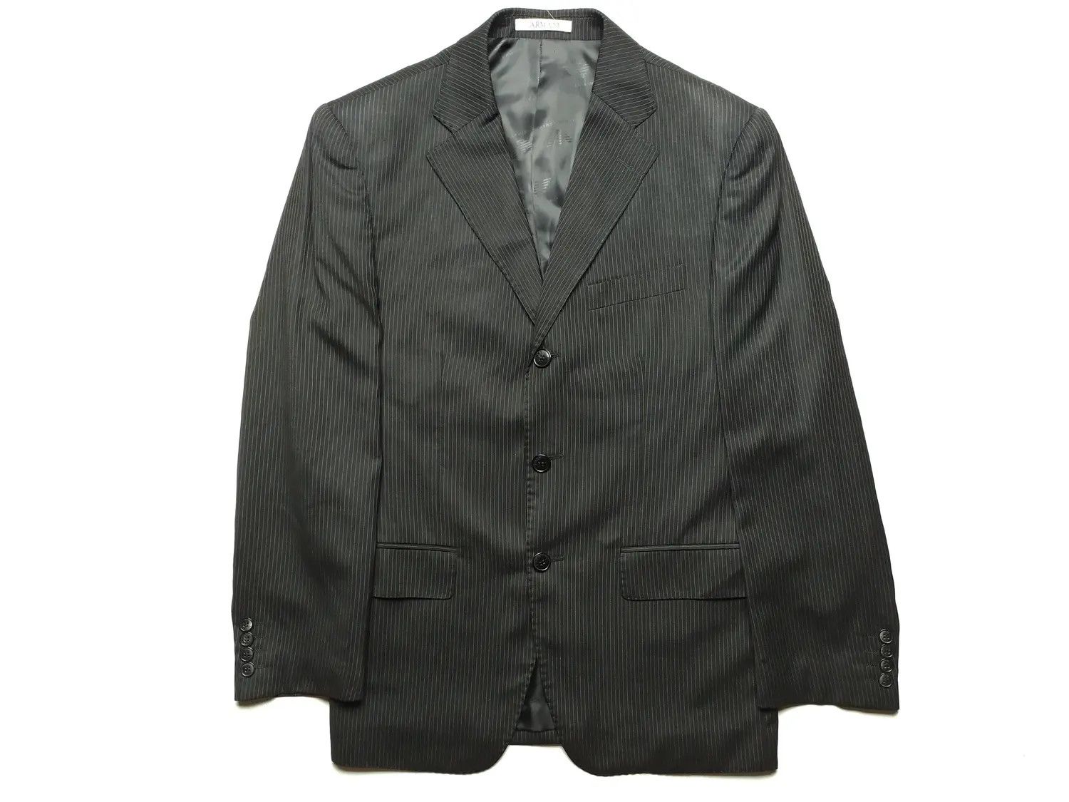 Armani × Giorgio Armani Armani Collezioni Striped classic Wool/Silk Blazer Size 50R - 1 Thumbnail
