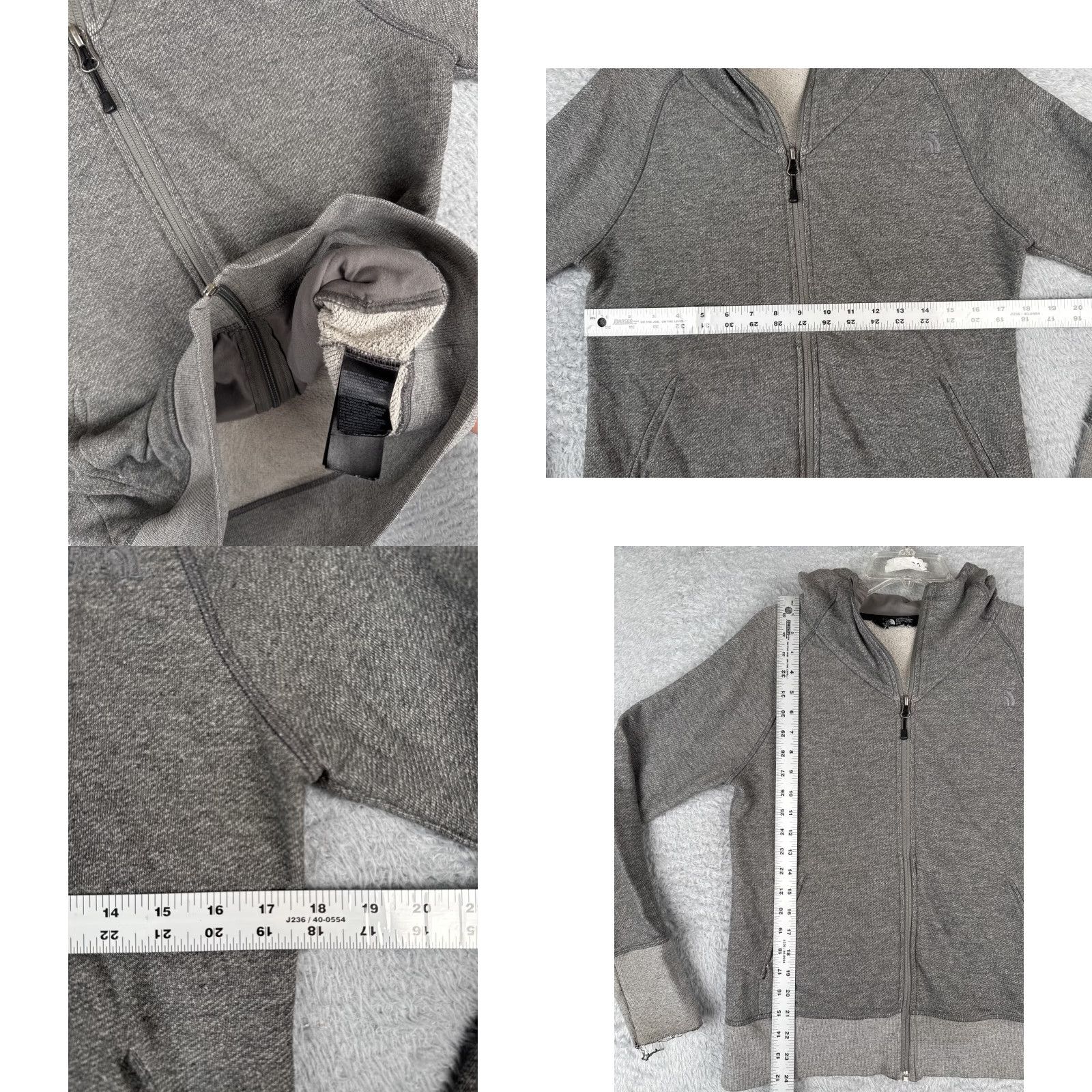 The North Face The North Face Hoodie Women M Gray Full Zip Terry Fabric Logo Regular Fit 34in Chest Sports Activewear Mens Womens Girls Boys Size M / US 6-8 / IT 42-44 - 8 Thumbnail