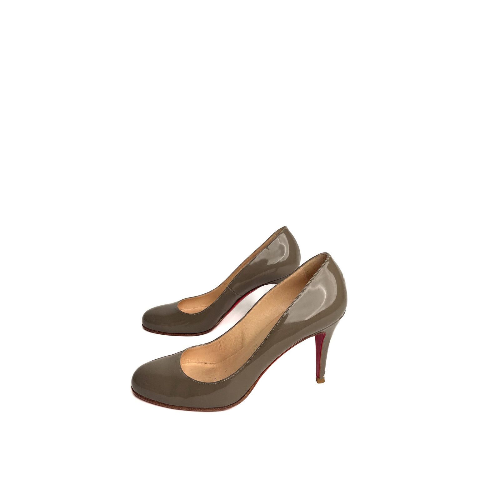 Christian Louboutin Patent Grey Pumps Size US 7 / IT 37 - 2 Thumbnail
