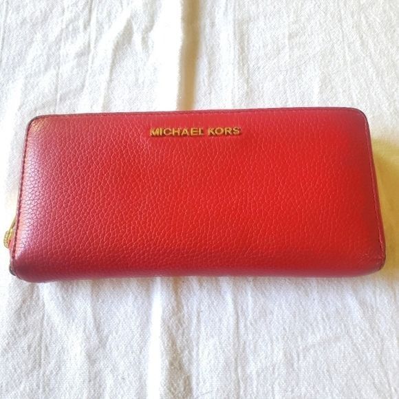 Michael Kors Michael Kors Red Zip Wallet Size ONE SIZE - 1 Thumbnail
