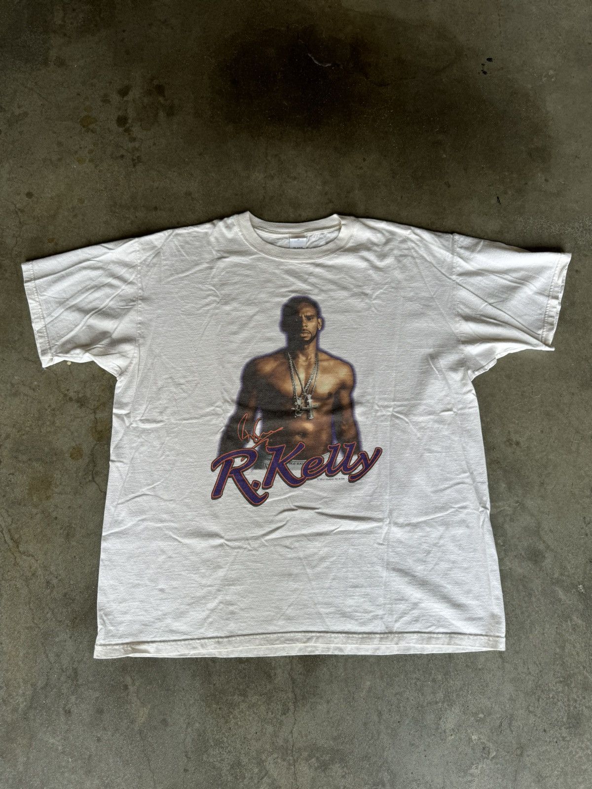 image of Rap Tees x Vintage 2006 R Kelly Sold Out Tour Rap Tee Shirt White, Men's (Size 2XL)