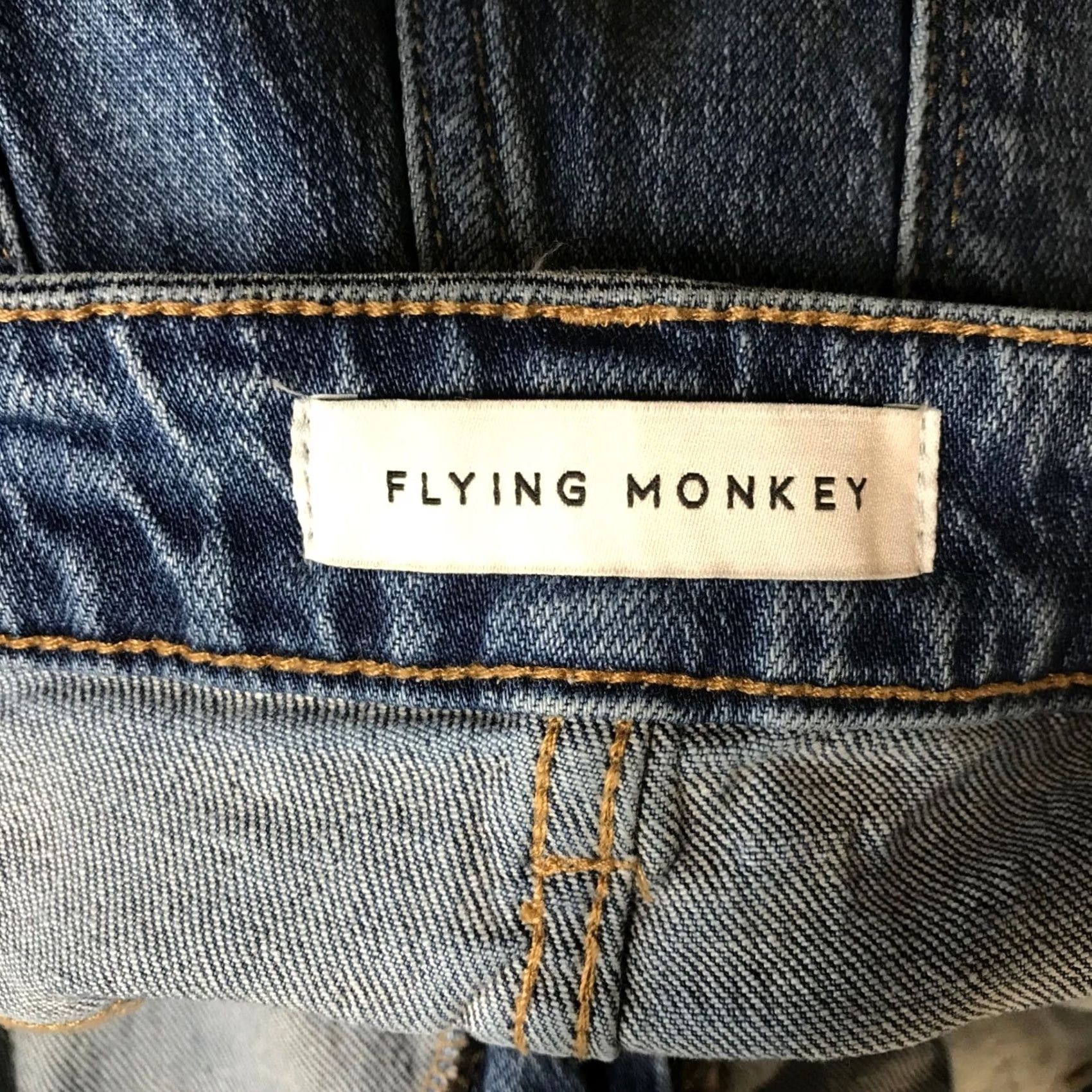 Vintage Flying Monkey High Rise Straight Jeans Medium Wash Women Size 13 Denim Cotton Blend Spandex 5-Pocket Button Zip N/A Size 34" / US 12 / IT 48 - 7 Thumbnail