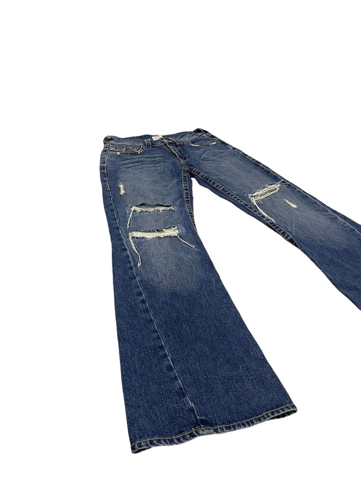 Japanese Brand Flare Jeans True Religion USA Distres Low Rise Boot Cut 7🟦1 Size US 30 / EU 46 - 1 Thumbnail