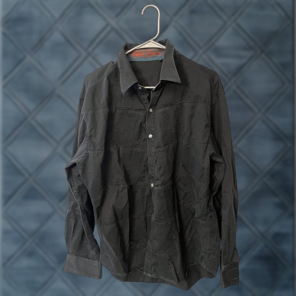 Robert Graham Robert Graham Shirt Mens XL Black Paisley Print Long Sleeve Button-Up Fold Cuffs Classic Fit Size US XL / EU 56 / 4 - 1 Thumbnail