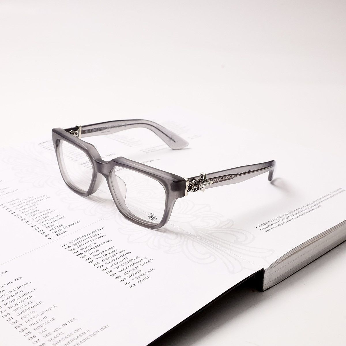 Pre-owned Chrome Hearts Vagillionaire Ii Glasses In Matte Grey