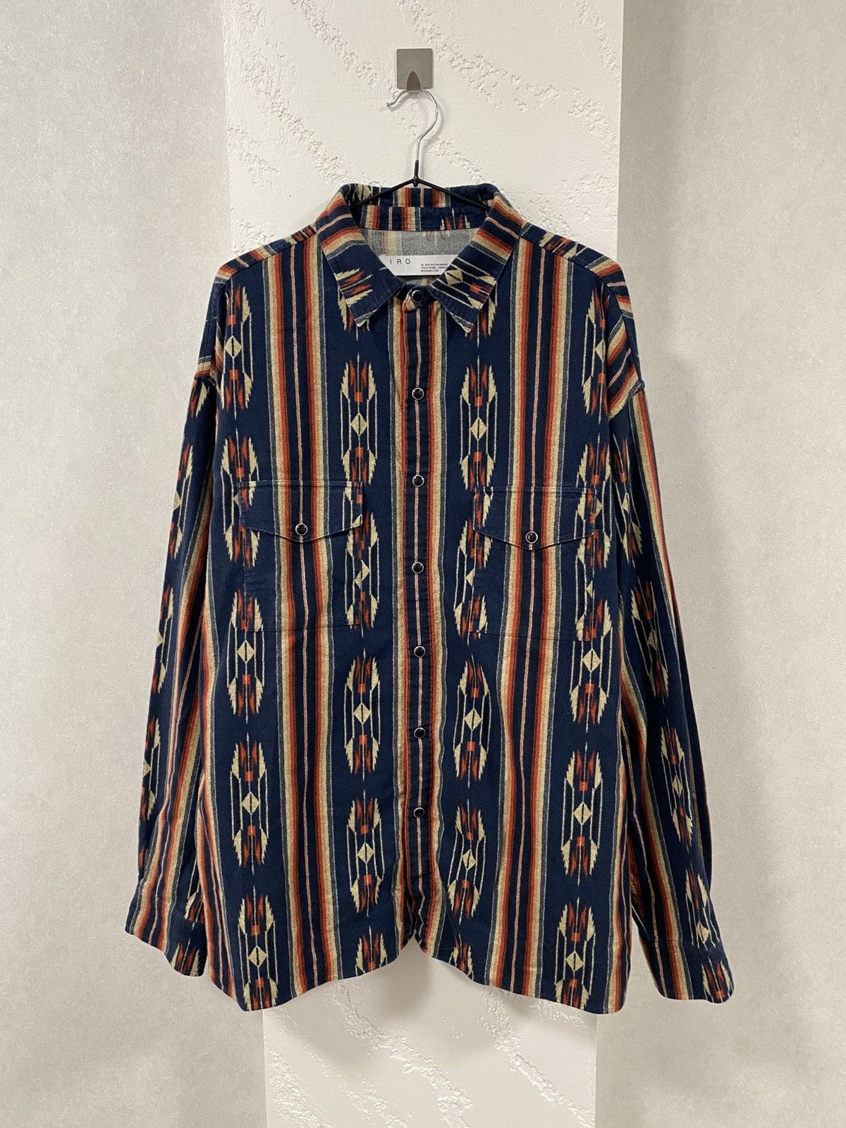 Iro Iro Aztec Print Button Shirt Navajo Print Cowboy RRL Style Size US XL / EU 56 / 4 - 1 Thumbnail