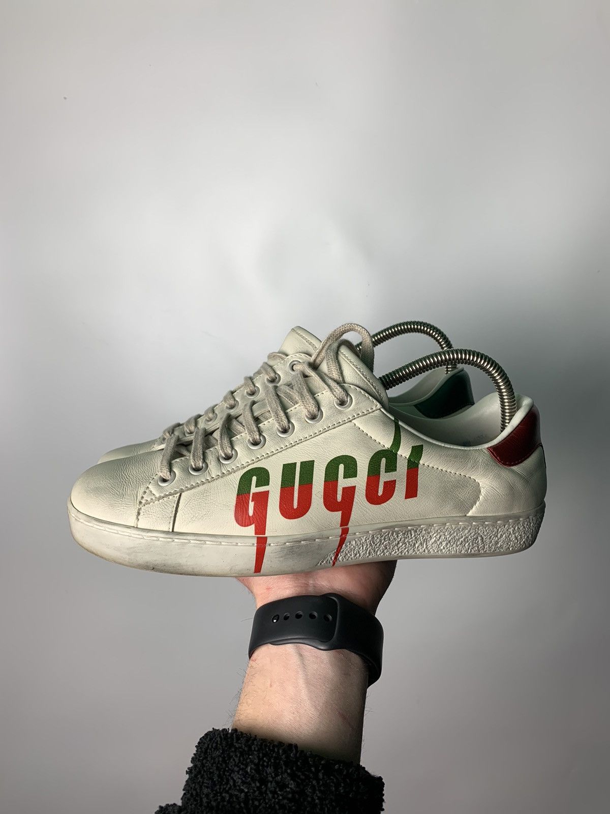 distressed gucci sneakers