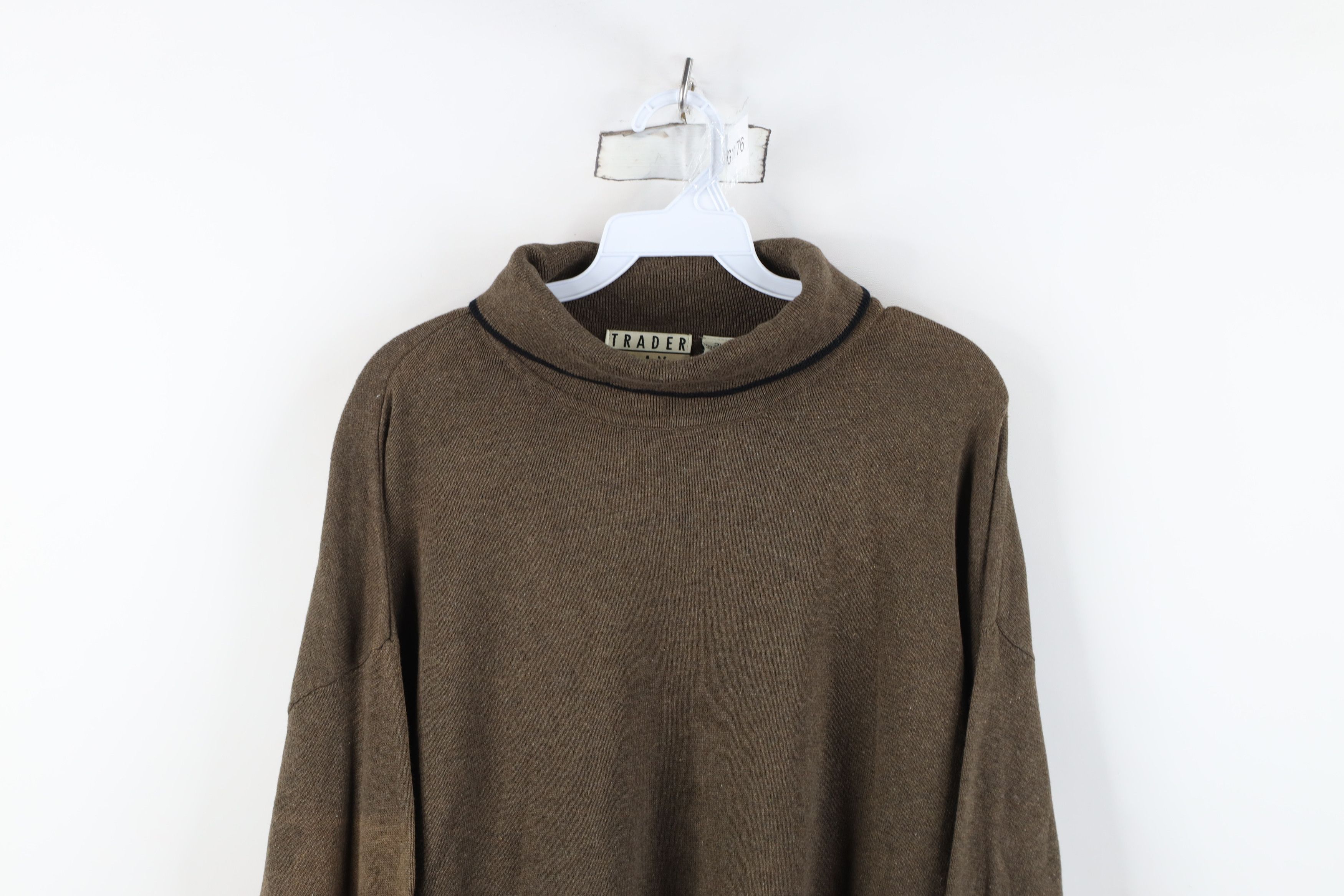 Vintage Vintage 90s Streetwear Lightweight Knit Turtleneck Sweater Size US XXL / EU 58 / 5 - 2 Thumbnail