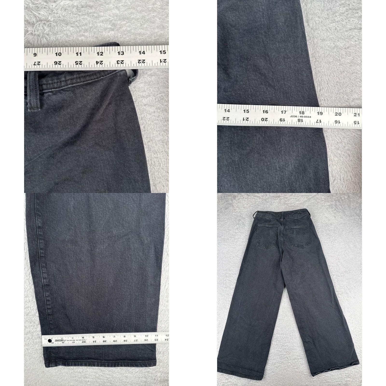 Vintage Universal Thread Jeans Women 4 Black Denim Wide Leg Ankle High Rise Cotton 26x28 Jeans Womens 26 28 Black 90s Vintage? Size 27" / US 4 / IT 40 - 9 Thumbnail