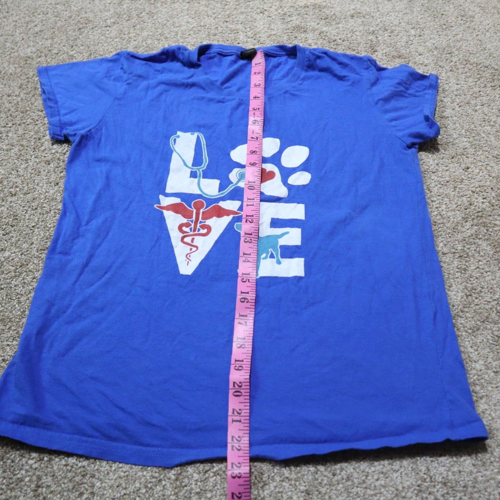Gildan Love Vet Tee T-Shirt Blue Dog Cat Animals Veterinarian Women's Size M Medium Size M / US 6-8 / IT 42-44 - 5 Thumbnail