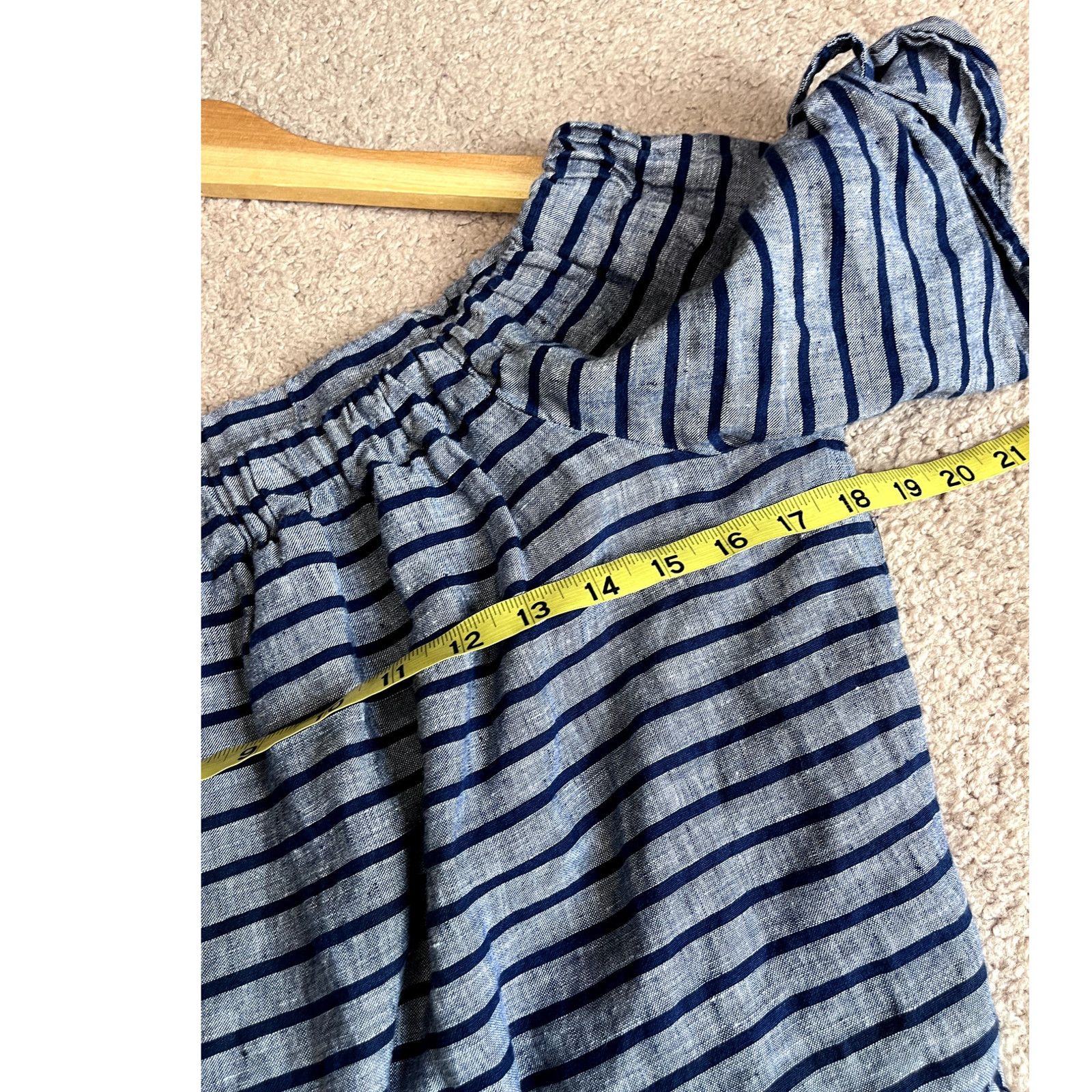 Ellen Tracy Women's Blue Striped Linen Ellen Tracy Blouse M Size M / US 6-8 / IT 42-44 - 3 Thumbnail