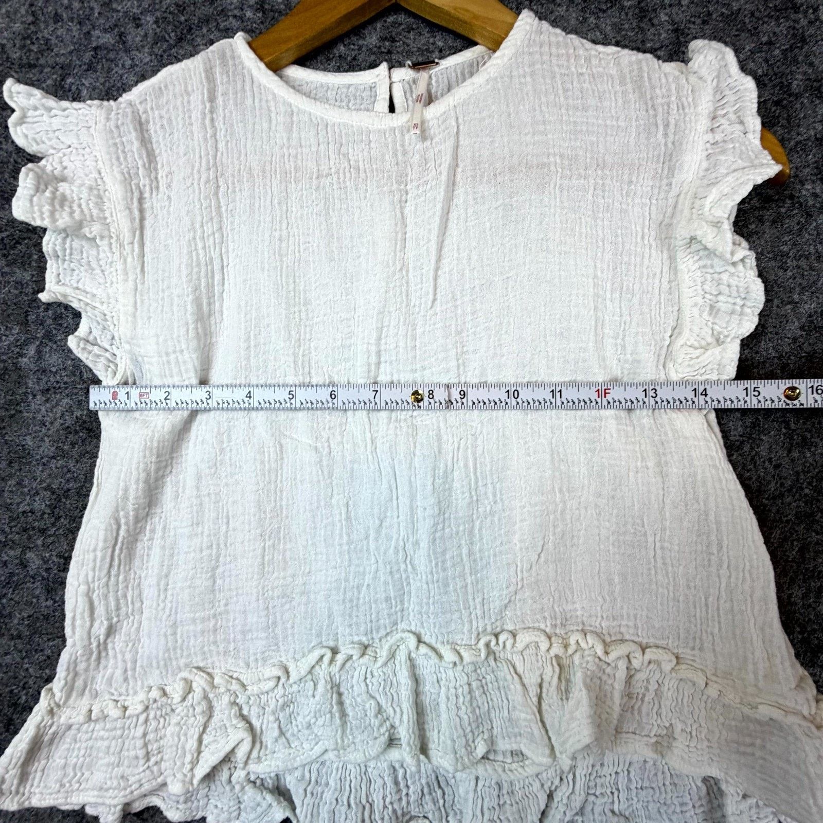 Free People Free People Top Women XS White Ruffle Soft Girl Picnic Size XS / US 0-2 / IT 36-38 - 5 Thumbnail