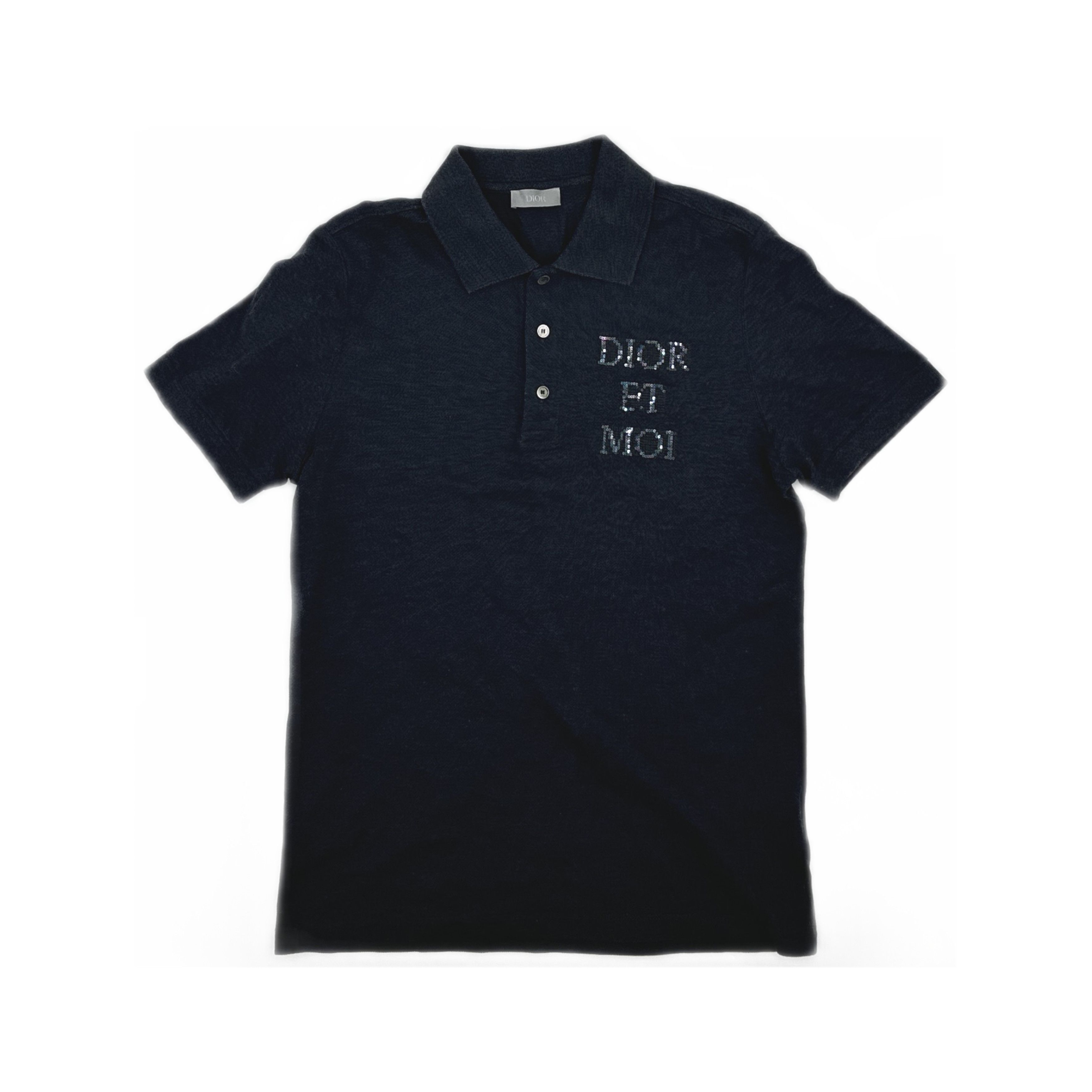 Dior Dior Homme SS06 Black Polo Shirt Rhinestones in size S | Grailed