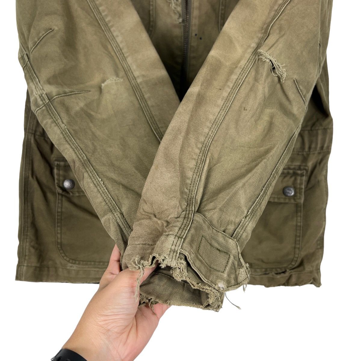 Carhartt 🔥 CARHARRT DYED FADED DISTRESSED WORKER JACKET Size US M / EU 48-50 / 2 - 13 Thumbnail