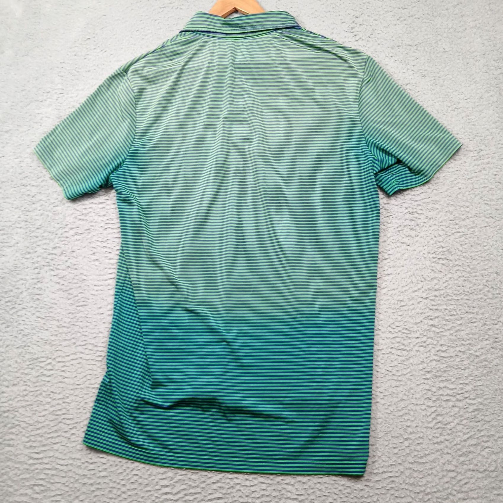 RLX Ralph Lauren RLX Ralph Lauren Polo Shirt Mens L Green Blue Stripe Pebble Beach Golf 1919 Shirt Short Sleeve Polo Mens Green Size US L / EU 52-54 / 3 - 2 Thumbnail