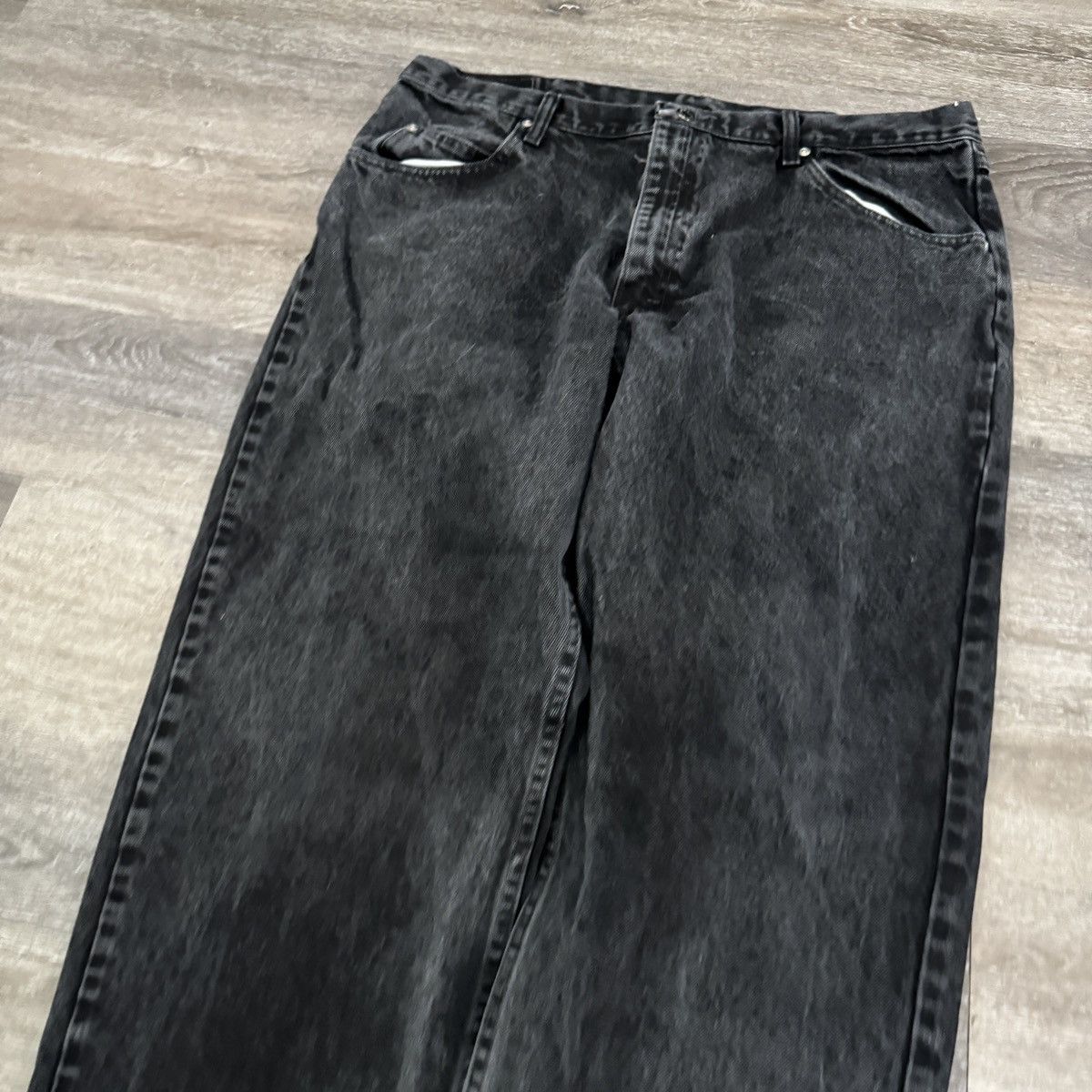 StraightFaded × Vintage × Wrangler Essential Vintage y2k faded black Wrangler wide leg jeans Size US 38 / EU 54 - 6 Thumbnail