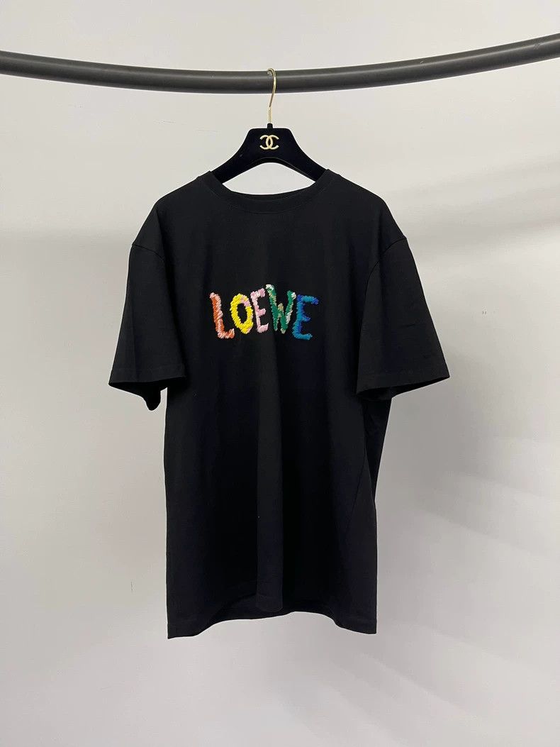 Loewe LOEWE Colorful letter embroidery black short sleeves Size XS / US 0-2 / IT 36-38 - 1 Thumbnail