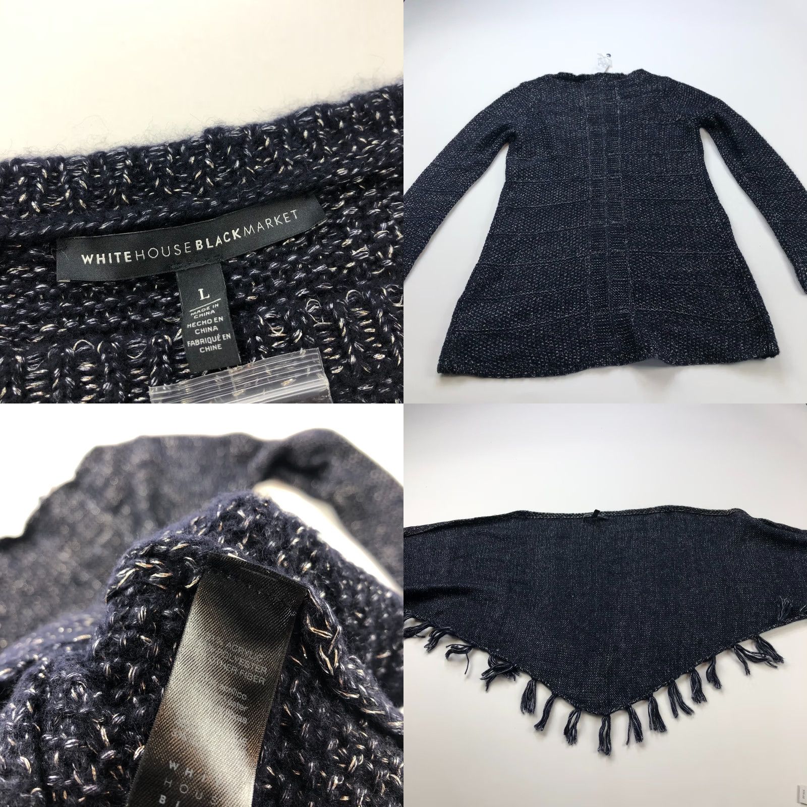 White House Black Market White House Black Market Sweater Shirt Womens L Blue Metallic Boat Neck Pullover Knit Long Sleeve Casual Party/Cocktail Size L / US 10 / IT 46 - 9 Thumbnail