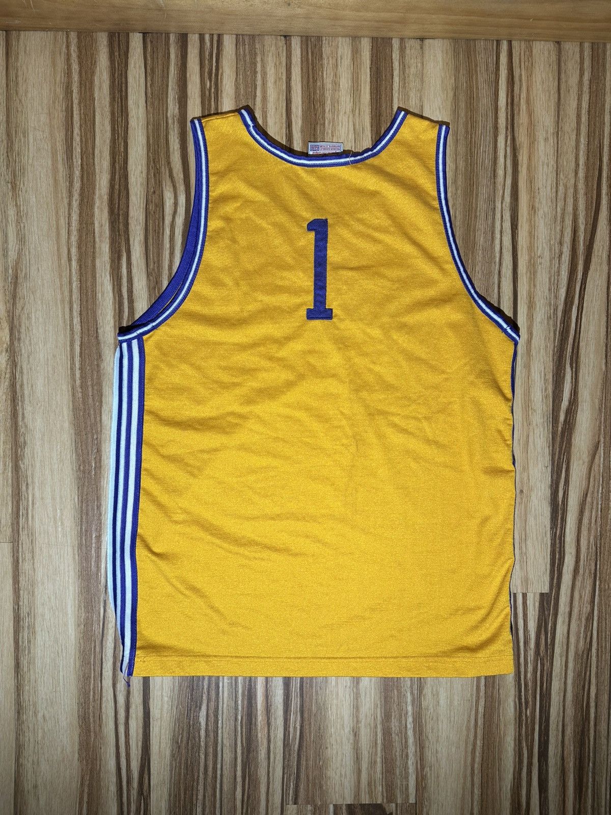 Steve And Barrys Steve & Barry's “Varsity 1” Yellow and Purple Tank Top Size US M / EU 48-50 / 2 - 6 Thumbnail
