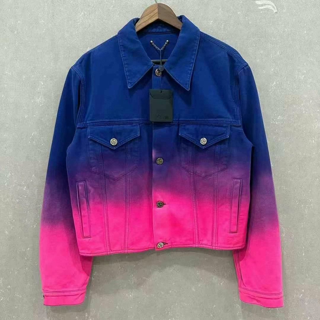 Louis Vuitton louis vuitton blue pink gradient denim jacket Size L / US 10 / IT 46 - 1 Thumbnail