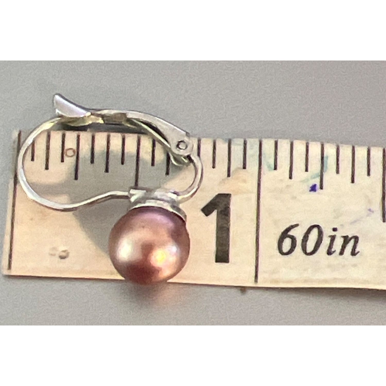 Other Vtg Silver Tone Leverback Faux Copper Pearl Drop Earrings Le Size ONE SIZE - 5 Thumbnail