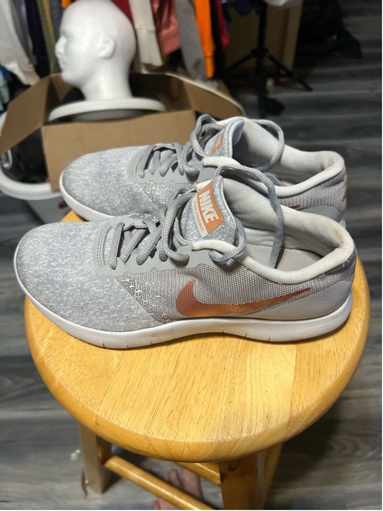 Nike Women's Nike Flex Contact Running Shoes Size 7.5 Gray Copper Size US 7.5 / IT 37.5 - 4 Thumbnail
