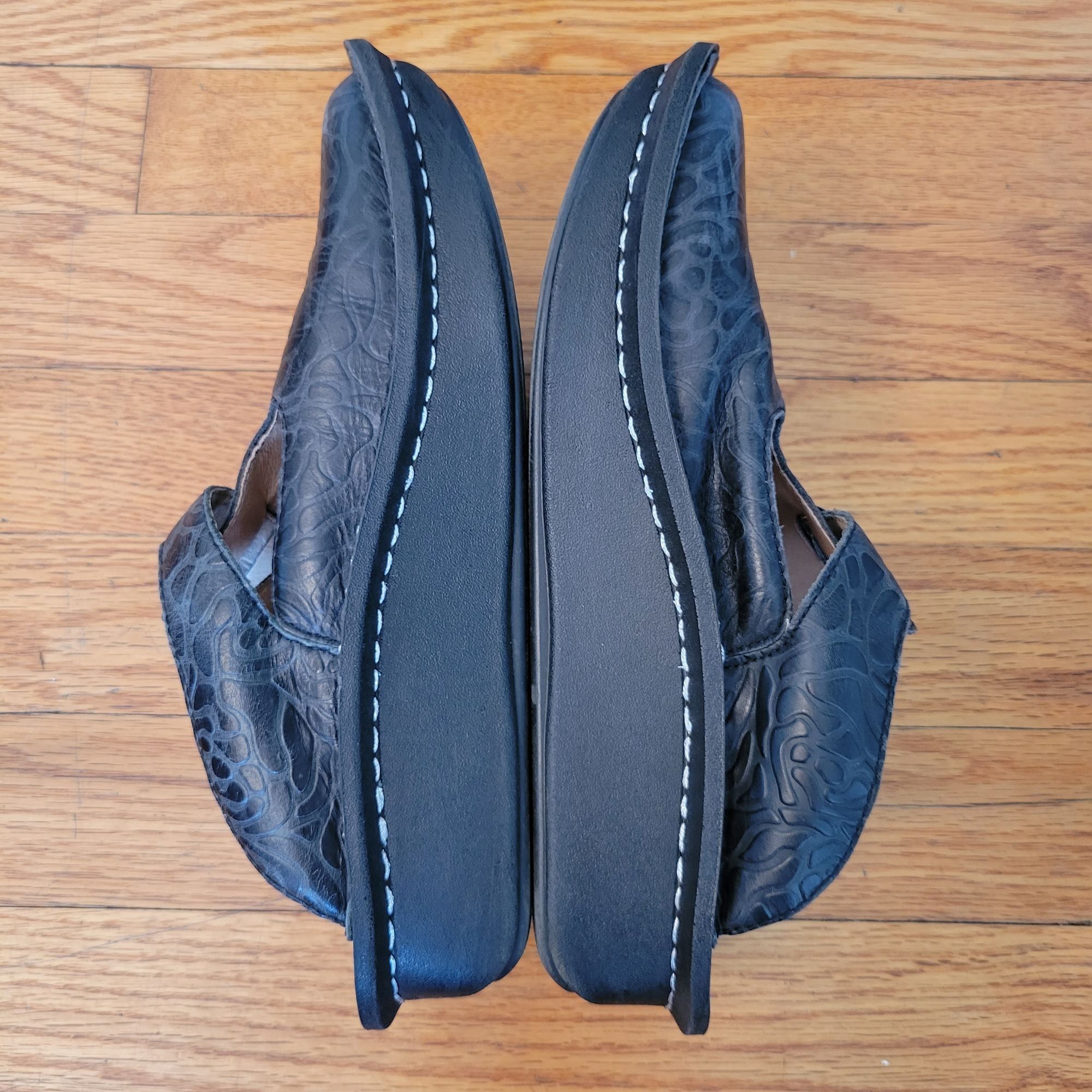 Vintage Alegria Leather Mules Buckle 37 Black Mary Janes ALG 531 Cla Size US 7 / IT 37 - 7 Thumbnail