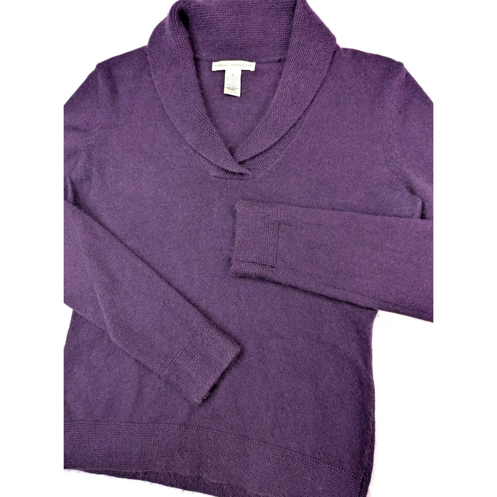 Vintage VINTAGE Sarah Spencer Angora Wool Blend Cardigan Sweater, Women S, Purple, 90s Holiday, Long Sleeve, Button, Knit, Casual Womens Size S / US 4 / IT 40 - 3 Thumbnail