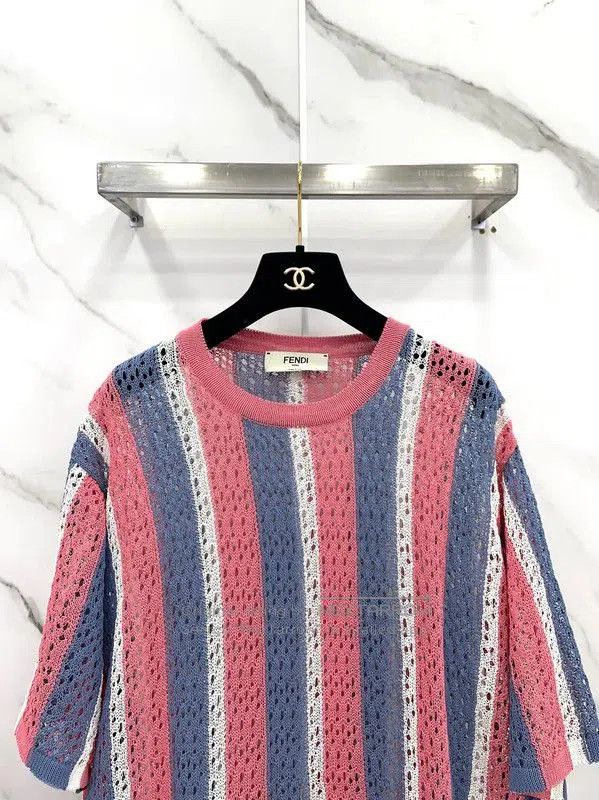 Fendi Fendi Colorful Cotton Blend Short Sleeve T-Shirt . Size L / US 10 / IT 46 - 3 Thumbnail