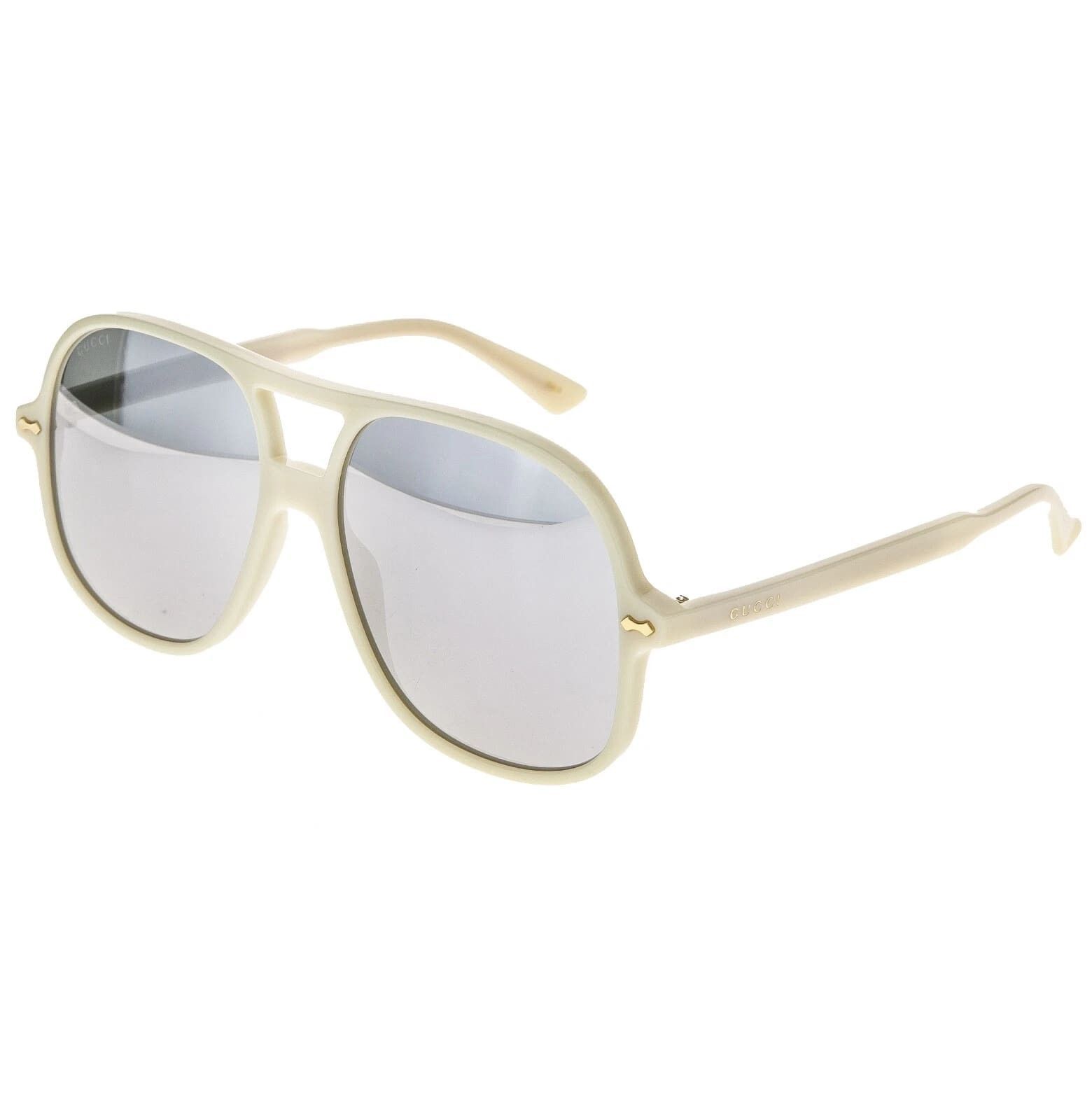 Gucci GUCCI GG0706S 0706 Ivory Mirrored Oversized Sunglasses 003 Size ONE SIZE - 7 Thumbnail
