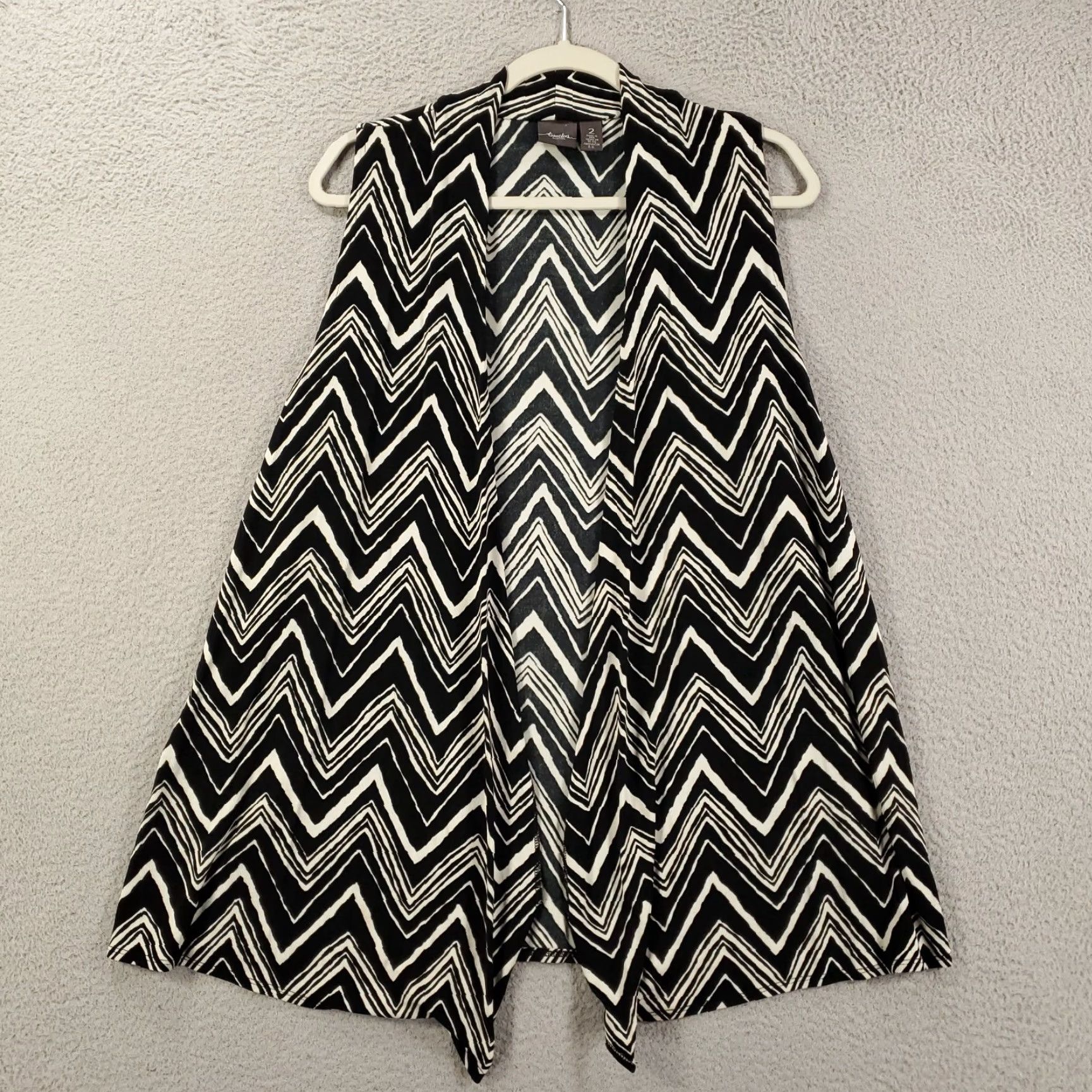 Vintage VINTAGE Chico's Cardigan Vest Shirt Women L Black Chevron Open Front 2 Size L / US 10 / IT 46 - 2 Thumbnail