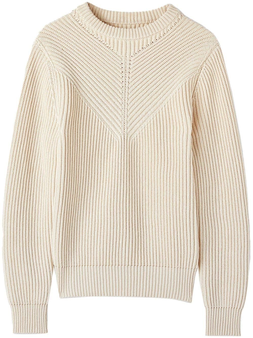 Jil Sander o1w1db10825 Crew-Neck Jumper in Chalk Size US L / EU 52-54 / 3 - 1 Thumbnail
