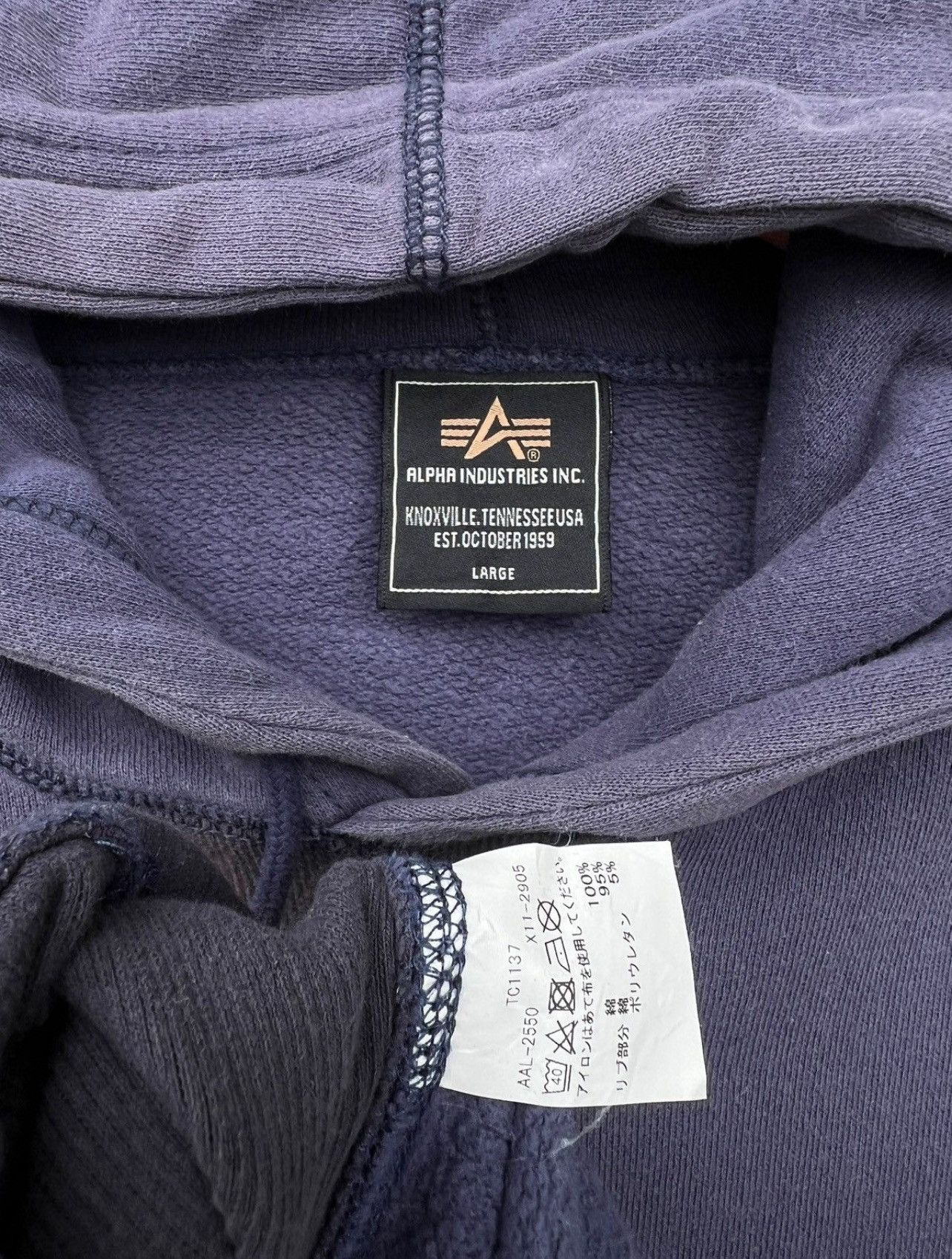 Alpha Industries × Avirex Vintage Y2K Alpha Industries Baggy Boxy Sunfaded Hoodie Size US L / EU 52-54 / 3 - 5 Thumbnail