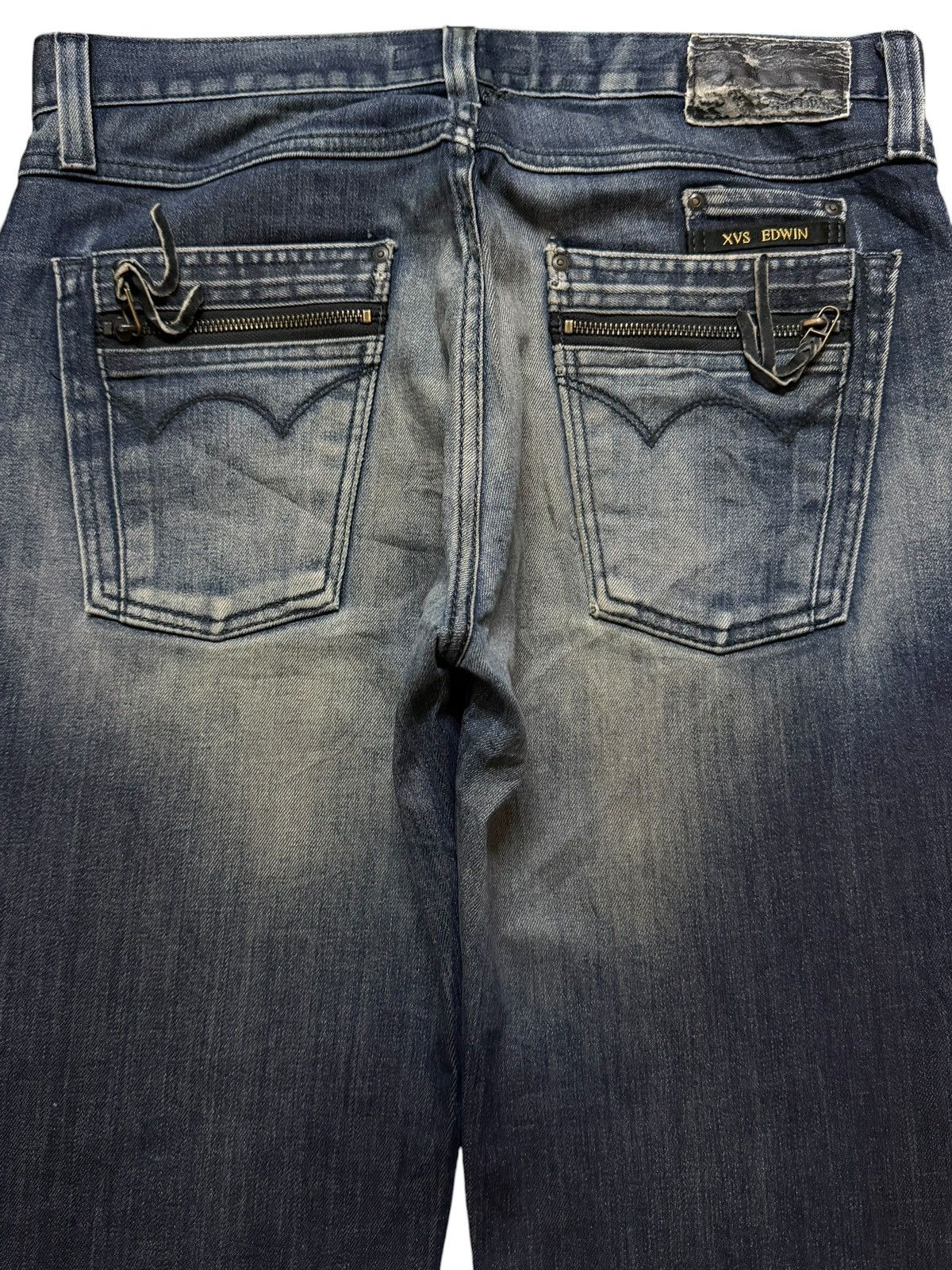 Edwin Vintage 90s Edwin XV Blue Faded Whisker Regular Straight Fit Size US 33 - 4 Thumbnail