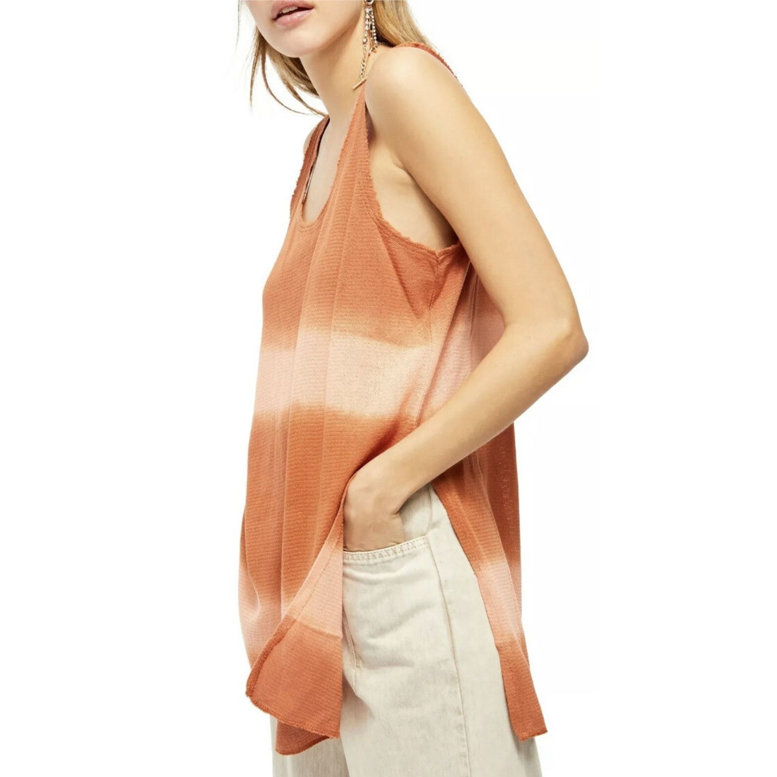 Free People FREE PEOPLE Women Acid Scoop Neck Tank Top Size M A002069 Size M / US 6-8 / IT 42-44 - 3 Thumbnail