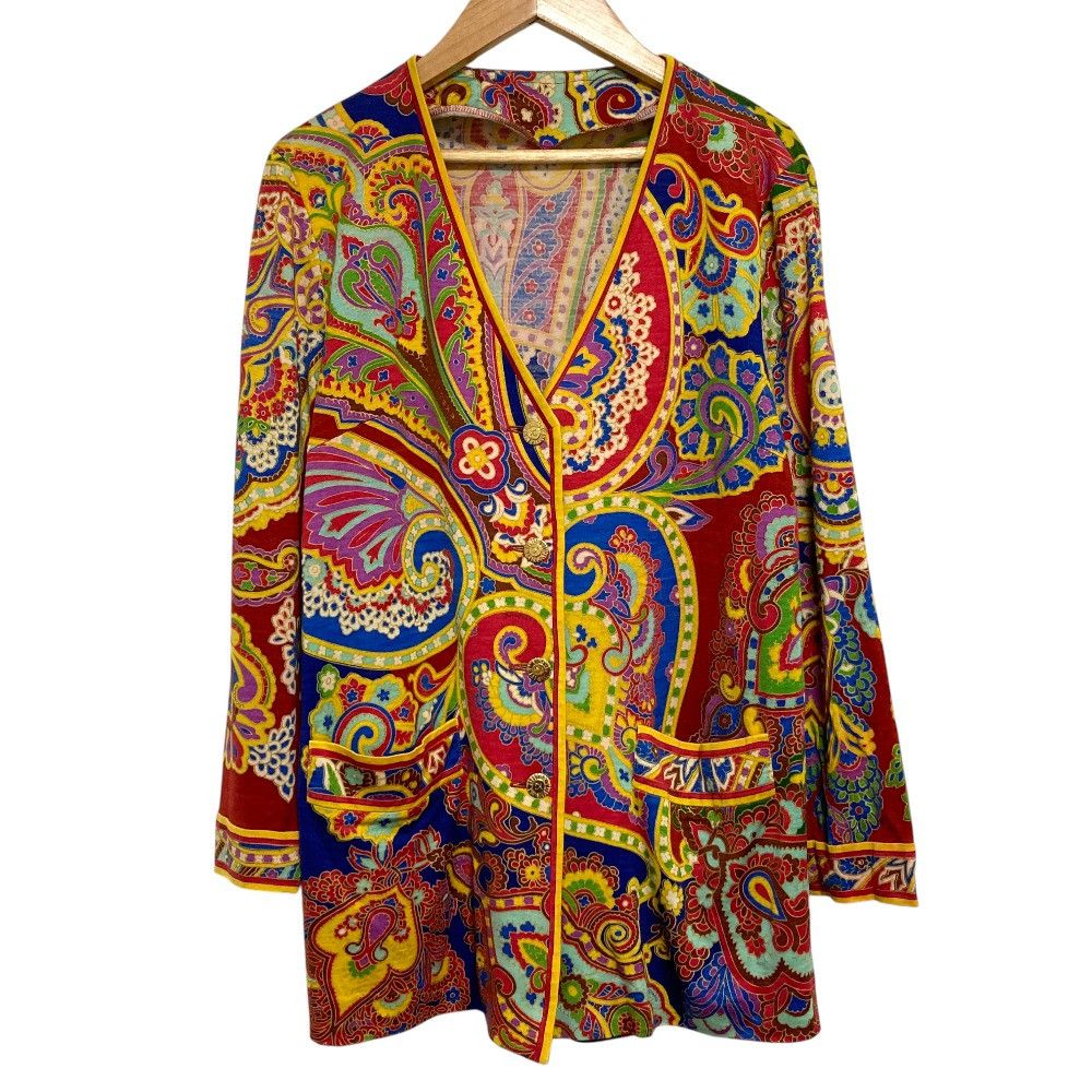 Other Leonard LEONARD FASHION Paisley Print Cardigan Textile Tops 0389112 DUTY FREE for USA Size ONE SIZE - 1 Thumbnail