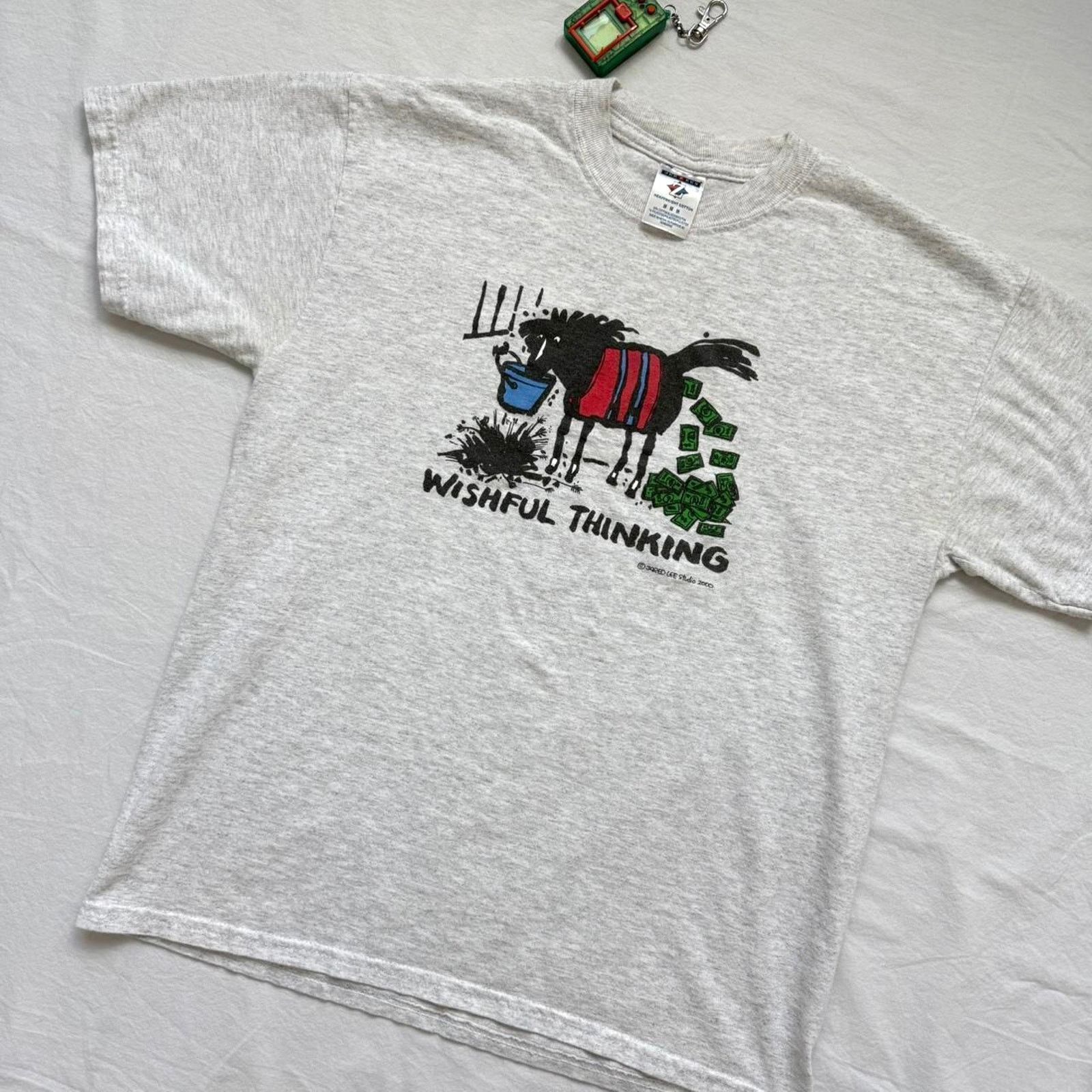 Other Vintage Y2K Horse Money Humor T-Shirt - M Size US M / EU 48-50 / 2 - 1 Thumbnail