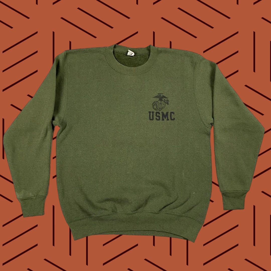 Vintage VTG US TEXTILES US MARINES PT OD GREEN SWEATSHIRT CREWNECK 50/50 USA MADE MEDIUM HOPPER GREEN MARINES PT MILITARY Mens Size US M / EU 48-50 / 2 - 1 Thumbnail