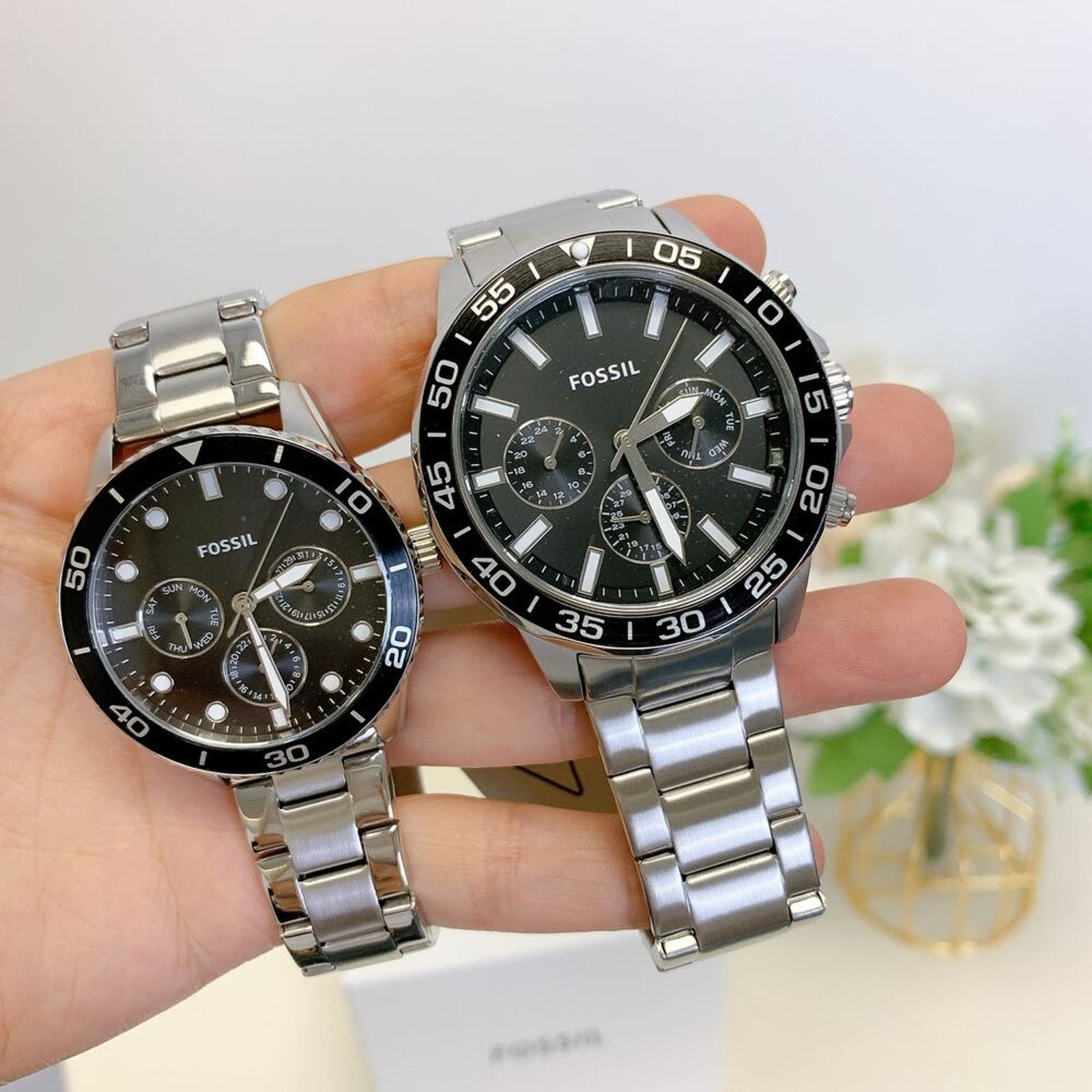 Fossil Fossil BQ2753SET His and Hers Multifunction Stainless Watch Size ONE SIZE - 3 Thumbnail