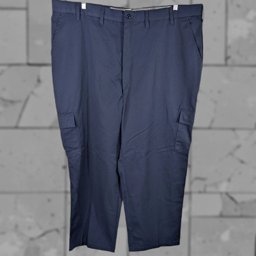 Aramark Navy Blue Cargo Work Pants Mens 48x30 with Pockets size 48