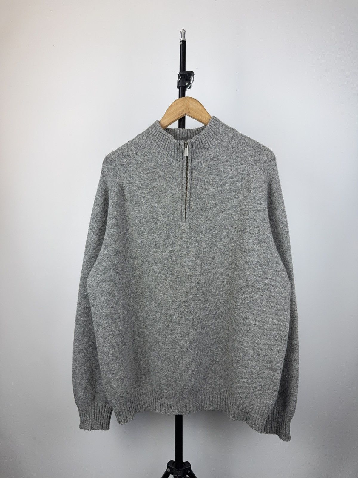 Designer Falconeri 100% Wool Sweater 1/3 zip neck made in Italy Size US XL / EU 56 / 4 - 1 Thumbnail
