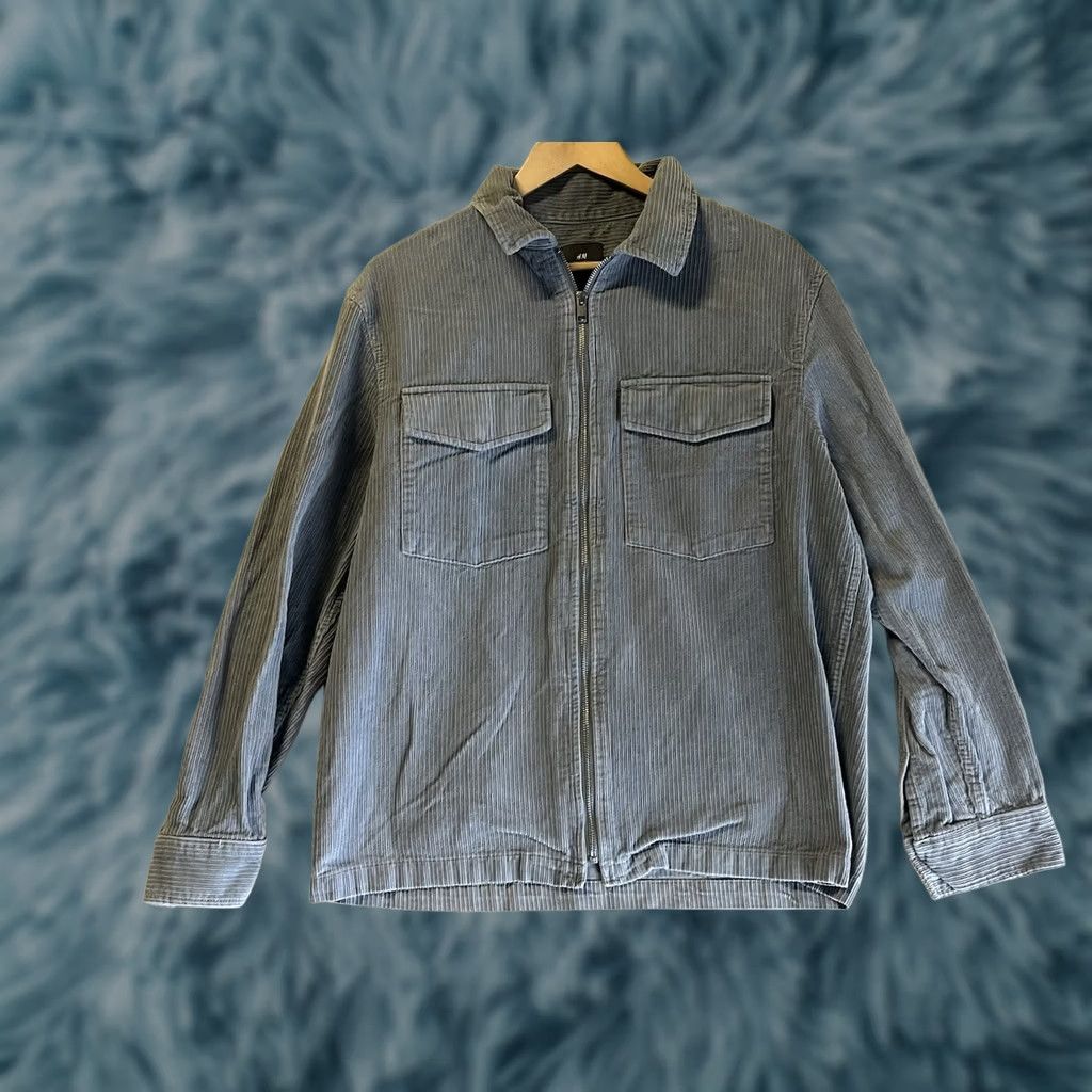 H&M VINTAGE? H&M Jacket Mens M Grey Corduroy Jacket Full Zip See All Pics Size US M / EU 48-50 / 2 - 1 Thumbnail