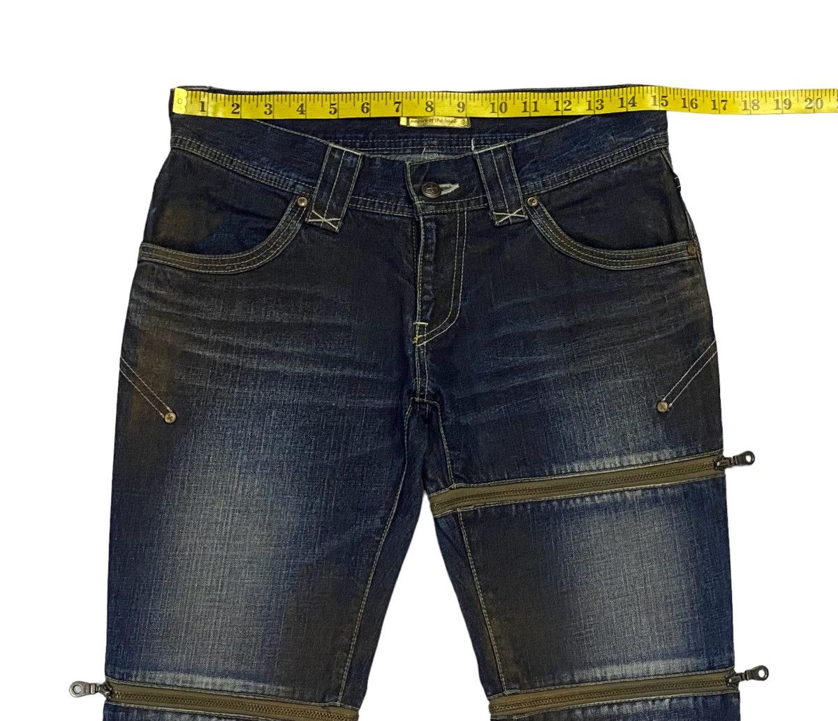 Beauty Beast Rare‼️Empire of the Baal Flare Multi-Zip Denim Jeans Size 30" / US 8 / IT 44 - 5 Thumbnail