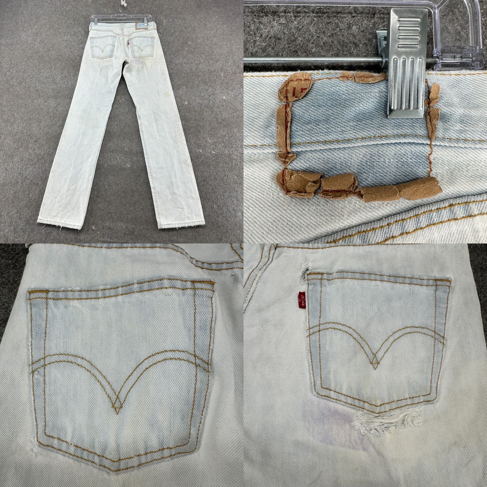 Levi's VINTAGE Levi's 501 Jeans Mens 30x34 Blue Regular Straight Light Wash Distressed 90s Y2K Size US 30 / EU 46 - 9 Thumbnail