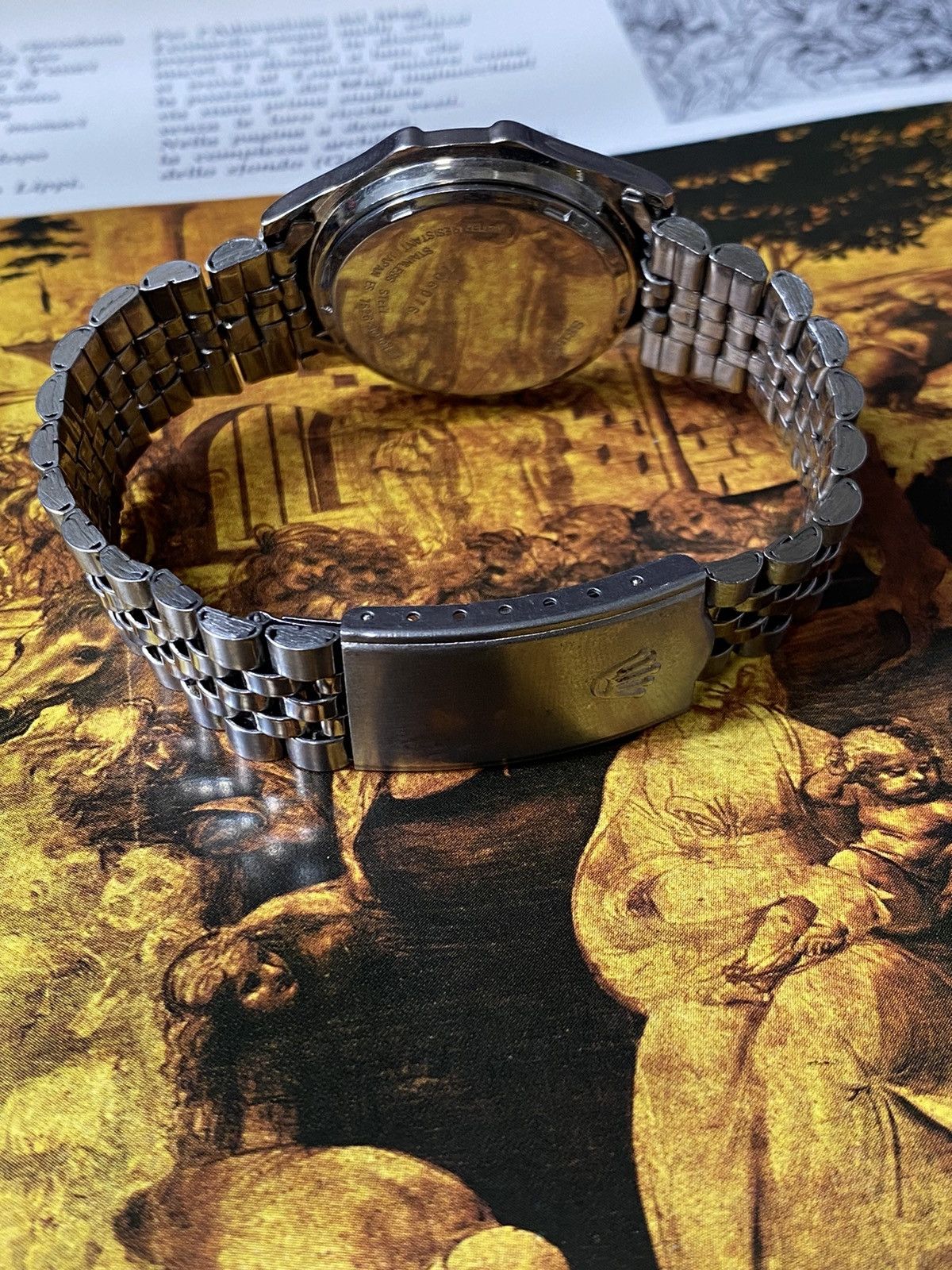 Japanese Brand × Jewelry × Vintage Unique Art-Dial Watch with Steel Bracelet Size ONE SIZE - 7 Thumbnail
