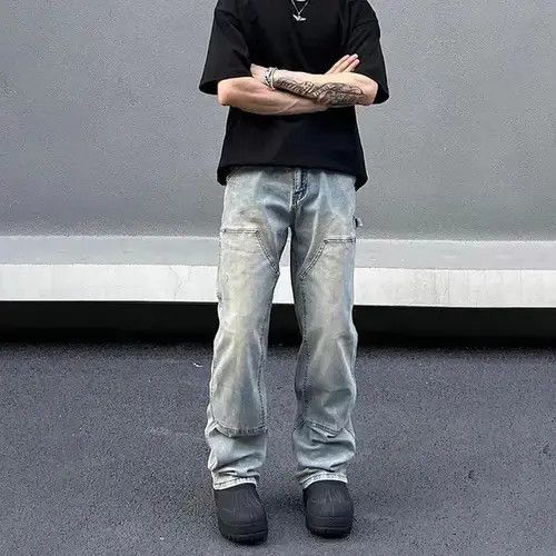 Other Street cargo loose washed jeans trousers 90’s y2k Size US 34 / EU 50 - 4 Thumbnail