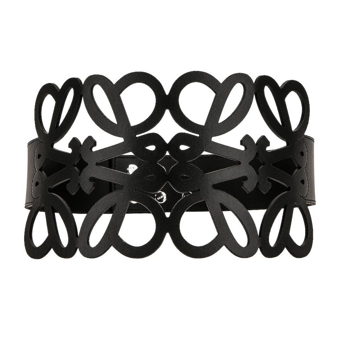 image of Loewe Anagram Cut Out Belt in Black, Women's