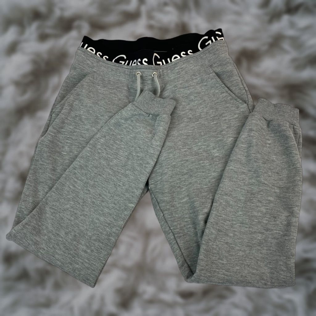 Guess GUESS Sweatpants Junior Teens S Gray Drawstring Logo Fleece Jogger Pants Size 28" / US 6 / IT 42 - 1 Thumbnail